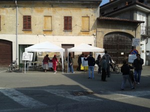 Il sit in di protesta a Candia Lomellina