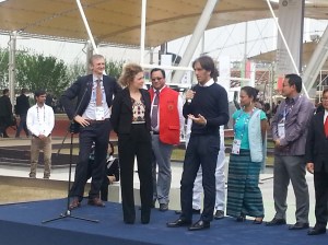 Valentina Scotti e Davide Oldani all'inaugurazione del Cluster del riso